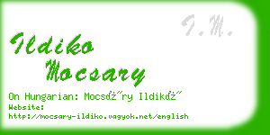 ildiko mocsary business card